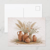 Boho Terracotta Vase Pampas Grass Floral Briefkaart (Voorkant / Achterkant)