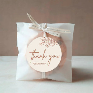 Boho Terracotta Verbrand Oranje Landelijke Huwelij Ronde Sticker