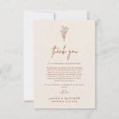 Boho Terracotta Verbrand Sinaasappel Rustiek Huwel Bedankkaart (Voorkant)