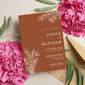 Boho Terracotta Verbrand Sinaasappel Rustiek Huwel Kaart