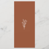 Boho Terracotta Verbrand Sinaasappel Rustiek Huwel Menu (Achterkant)