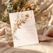 Boho Terracotta Verbrand Sinaasappel Wildflowers W Kaart