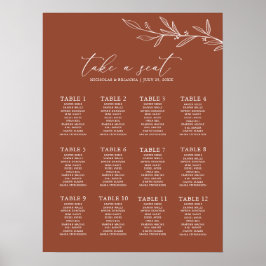 Boho Terracotta verbrande Oranje bruiloft Poster