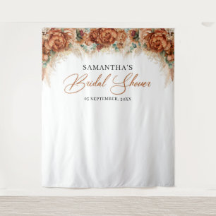 Boho Terracotta verbrande oranje koperen bruidsdou Wandkleed
