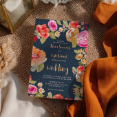 Boho terracotta verbrande Sinaasappel bloemenbruil Kaart