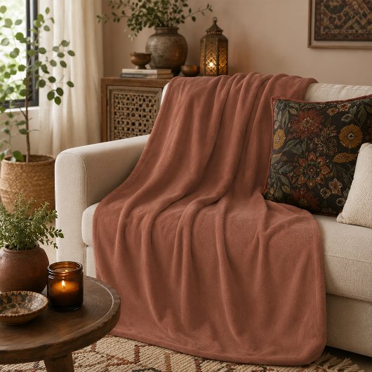 Boho Terracotta Vlies Accent Fleece Deken