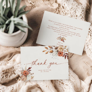 Boho Terracotta Vrijgezellenfeest bedankje Kaart