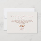 Boho Terracotta Vrijgezellenfeest bedankje Kaart (Achterkant)