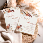 Boho Terracotta Vrijgezellenfeest Cream Floral Kaart