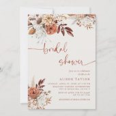 Boho Terracotta Vrijgezellenfeest Cream Floral Kaart (Voorkant)