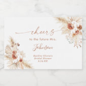 Boho Terracotta Vrijgezellenfeest Mini Mousserende Sparkling Wijnetiket (Enkel label)