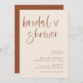 Boho Terracotta Vrijgezellenfeest | Minimale brida Kaart (Voorkant / Achterkant)