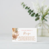 Boho terracotta Vrijgezellenfeest Recipe Card Verz Informatiekaartje (Staand voorkant)