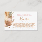 Boho terracotta Vrijgezellenfeest Recipe Card Verz Informatiekaartje (Voorkant)