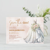 Boho Terracotta Vrijgezellenfeest Save The Date (Staand voorkant)