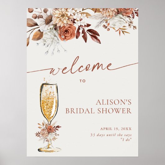 Boho Terracotta Vrijgezellenfeest Welkom Poster (Voorkant)