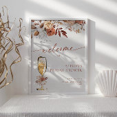 Boho Terracotta Vrijgezellenfeest Welkom Poster