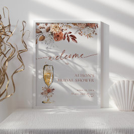 Boho Terracotta Vrijgezellenfeest Welkom Poster