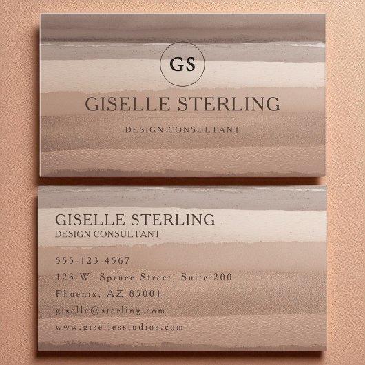 Boho terracotta Waterverf Abstract monogram Visitekaartje