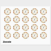 Boho Terracotta Waterverf Bloemige Herfst Bruiloft Ronde Sticker (Vel)