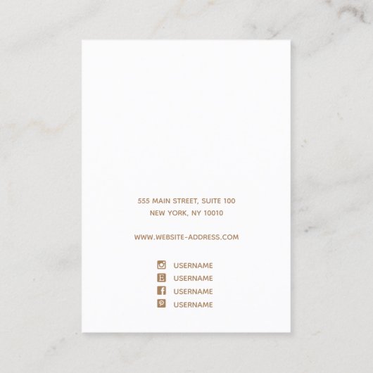 Boho Terracotta Waterverf Earring Display Visitekaartje (Achterkant)