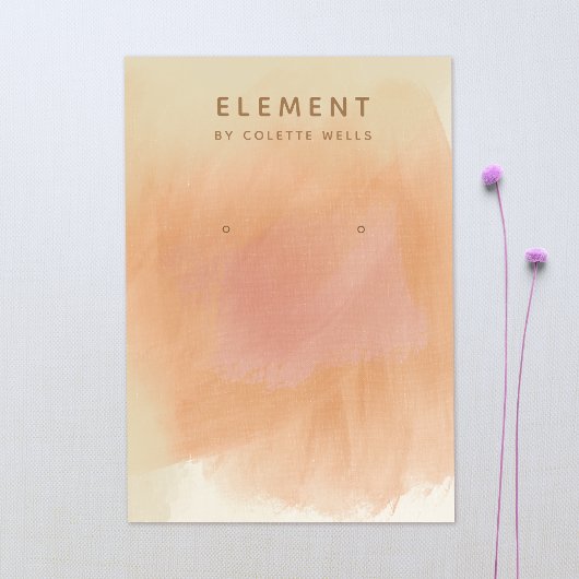 Boho Terracotta Waterverf Earring Display Visitekaartje