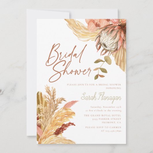 Boho Terracotta waterverf floraal Vrijgezellenfees Kaart (Voorkant)