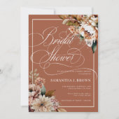 Boho Terracotta Waterverf Flowers Vrijgezellenfees Kaart (Voorkant)