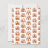 Boho Terracotta Waterverf Rainbow Baby shower Kaart (Achterkant)