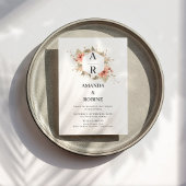 Boho Terracotta Waterverf Wedding Uitnodiging