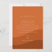 Boho Terracotta Waves & Retro Typography Wedding Bedankkaart (Achterkant)