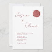 Boho terracotta wax zeebaars bruiloft kaart (Voorkant)