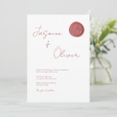 Boho terracotta wax zeebaars bruiloft kaart (Staand voorkant)