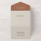 Boho Terracotta Wedding All In One Uitnodiging (Buitenkant)