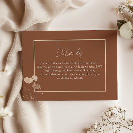 Boho Terracotta Wedding Details Informatiekaartje