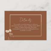 Boho Terracotta Wedding Details Informatiekaartje (Voorkant)