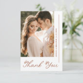 Boho Terracotta Wedding Foto Dank je wel Bedankkaart (Staand voorkant)