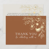Boho Terracotta Wedding Hartelijk dank Bedankkaart (Voorkant / Achterkant)