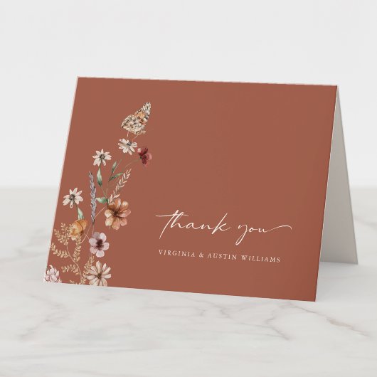 Boho Terracotta Wedding Hartelijk dank Bedankkaart