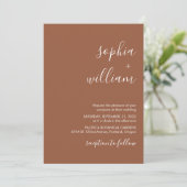 Boho Terracotta Wedding Invitation Kaart (Staand voorkant)