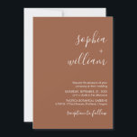 Boho Terracotta Wedding Invitation Kaart<br><div class="desc">Deze moderne terracotta trouwuitnodiging is voorzien van een minimalistisch ontwerp met een aardig,  boho-woestijnkleurschema en een schone,  moderne typografie. Terracotta is een mooie,  verzadigde warme,  neutrale toon. Er is een coördinerende trouwsuite beschikbaar.</div>