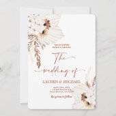 Boho Terracotta Wedding Invitation Kaart (Voorkant)