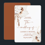 Boho Terracotta Wedding Invitation Kaart<br><div class="desc">Mooie boho terracotta trouwuitnodiging,  trending pampas grasthema</div>