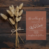 Boho Terracotta Wedding Invitation Kaart