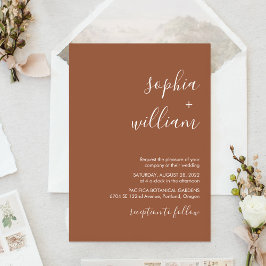 Boho Terracotta Wedding Invitation Kaart