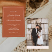 Boho Terracotta Wedding Invitation Kaart