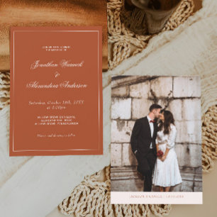 Boho Terracotta Wedding Invitation Kaart