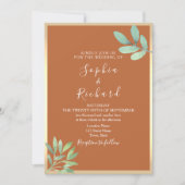 Boho Terracotta Wedding Invitation Kaart (Voorkant)