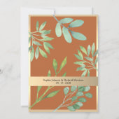 Boho Terracotta Wedding Invitation Kaart (Achterkant)