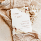 Boho Terracotta Wedding Invite, Modern Wedding Kaart